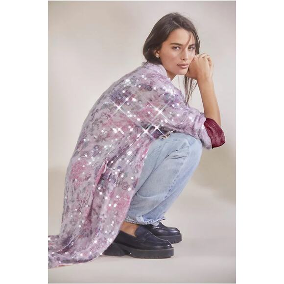 Revolve Free People Kealey Kimono Sequin Floral Duster - Picture 4 of 6